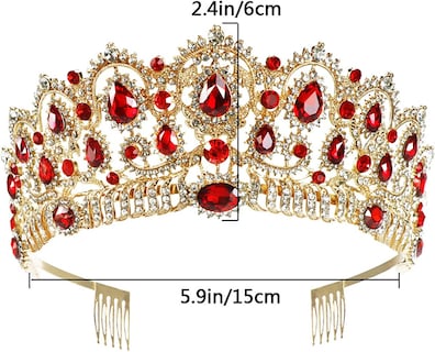 Foto 3 | Tiara Con Forma De Corona Nupcial Huoguo Lujosa Con Diamantes De Imitación De Cristal - Venta Internacional.