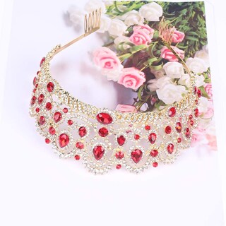 Foto 4 | Tiara Con Forma De Corona Nupcial Huoguo Lujosa Con Diamantes De Imitación De Cristal - Venta Internacional.