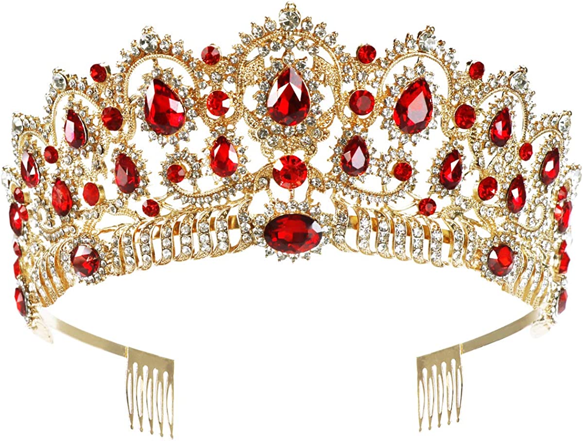 Foto 6 pulgar | Tiara Con Forma De Corona Nupcial Huoguo Lujosa Con Diamantes De Imitación De Cristal - Venta Internacional.