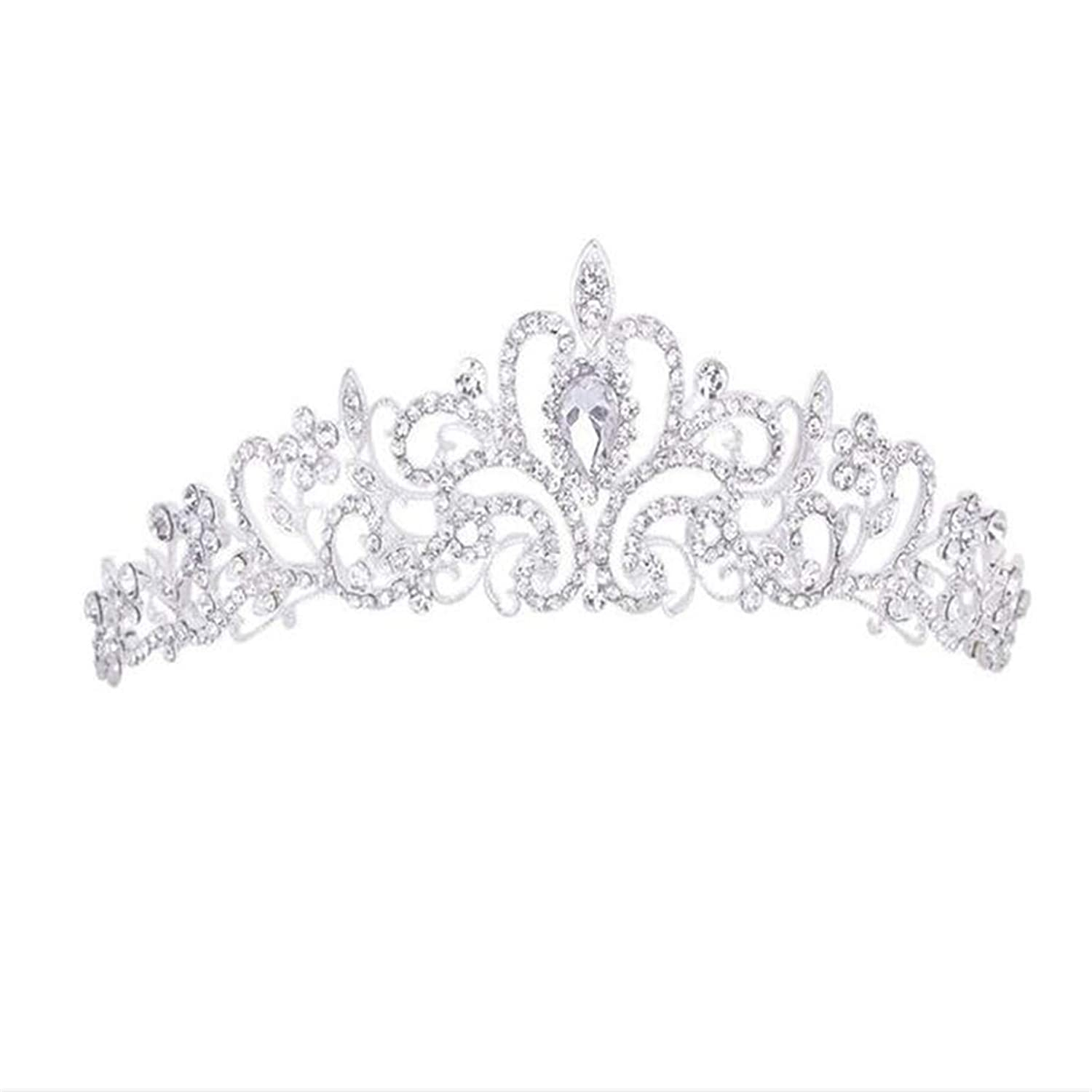 Foto 5 pulgar | Tiara De Boda Huoguo Con Cristales De Strass Para Novia Y Princesa - Venta Internacional.