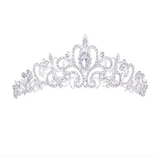 Foto 4 | Tiara De Boda Huoguo Con Cristales De Strass Para Novia Y Princesa - Venta Internacional.