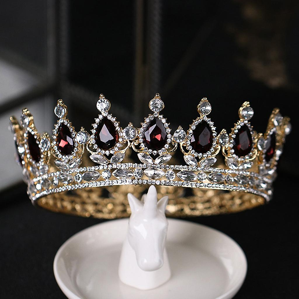 Foto 2 pulgar | Diadema Huoguo Crown Full Diamond Purple Red Water Drops - Venta Internacional.