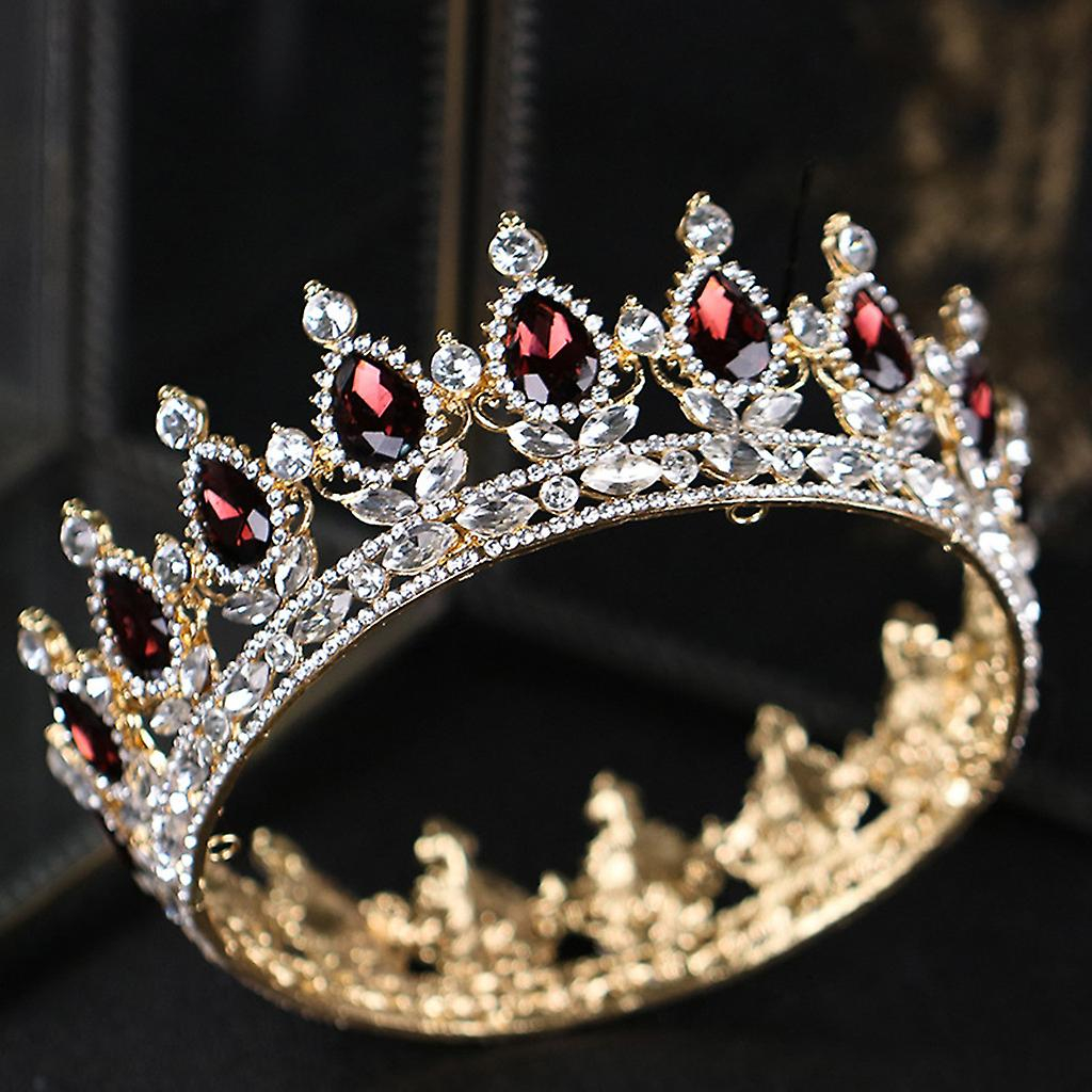 Foto 3 pulgar | Diadema Huoguo Crown Full Diamond Purple Red Water Drops - Venta Internacional.