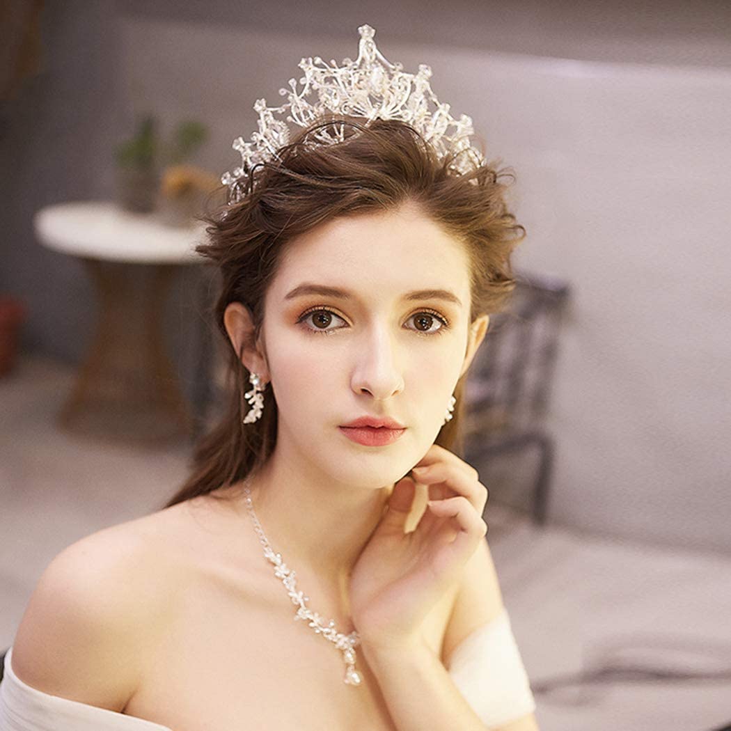 Foto 1 | Tiara Barroca Con Forma De Reina Para Mujer  Diseño De Corona Plateada  6 5 Cm De Altura - Venta Internacional.