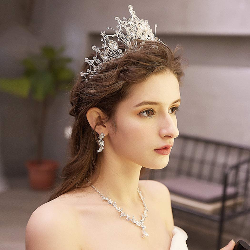 Foto 2 | Tiara Barroca Con Forma De Reina Para Mujer  Diseño De Corona Plateada  6 5 Cm De Altura - Venta Internacional.
