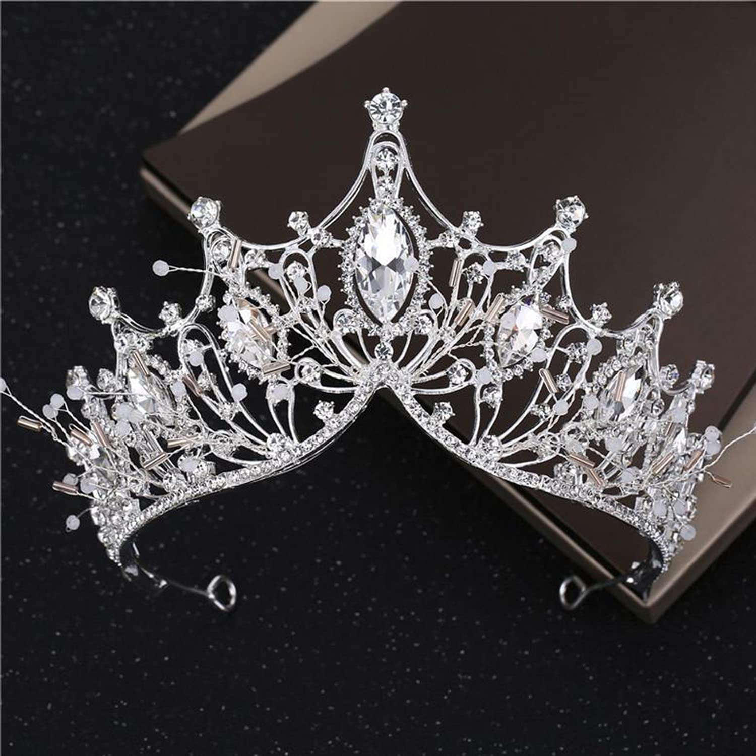 Foto 5 | Tiara Barroca Con Forma De Reina Para Mujer  Diseño De Corona Plateada  6 5 Cm De Altura - Venta Internacional.