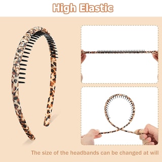 Foto 2 | Diademas Huoguo De Plástico Con Dientes Para Mujer Con Peine Elástico - Venta Internacional.