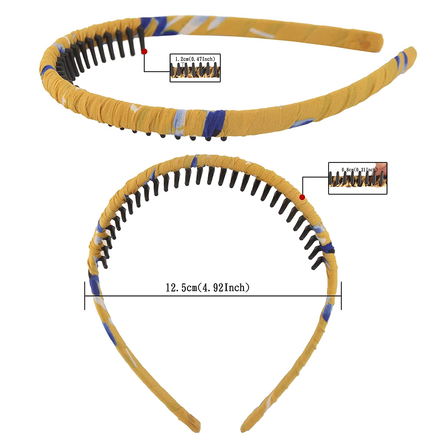 Foto 3 | Diademas Huoguo De Plástico Con Dientes Para Mujer Con Peine Elástico - Venta Internacional.