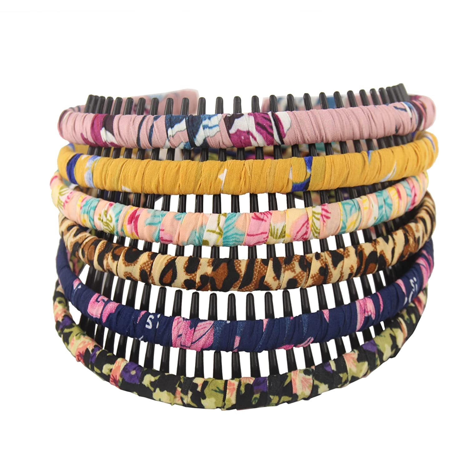 Foto 5 pulgar | Diademas Huoguo De Plástico Con Dientes Para Mujer Con Peine Elástico - Venta Internacional.