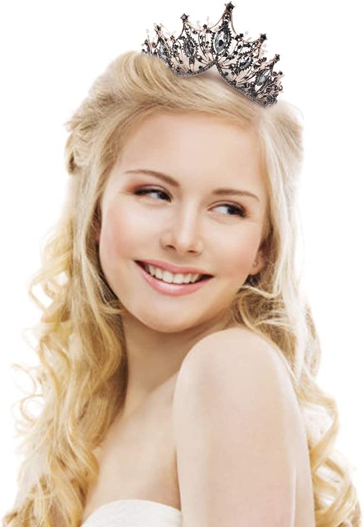 Foto 2 | Corona Y Tiara De Bronce Para Mujer  Reina Barroca  Cabeza De Cristal - Venta Internacional.