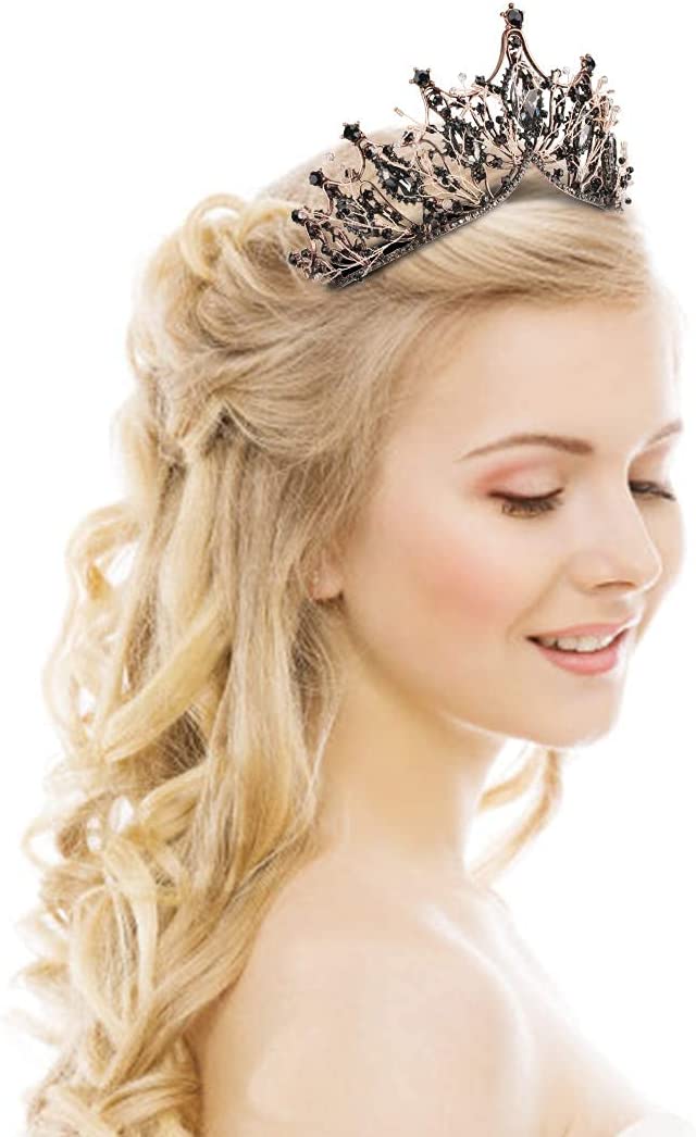 Foto 4 pulgar | Corona Y Tiara De Bronce Para Mujer  Reina Barroca  Cabeza De Cristal - Venta Internacional.