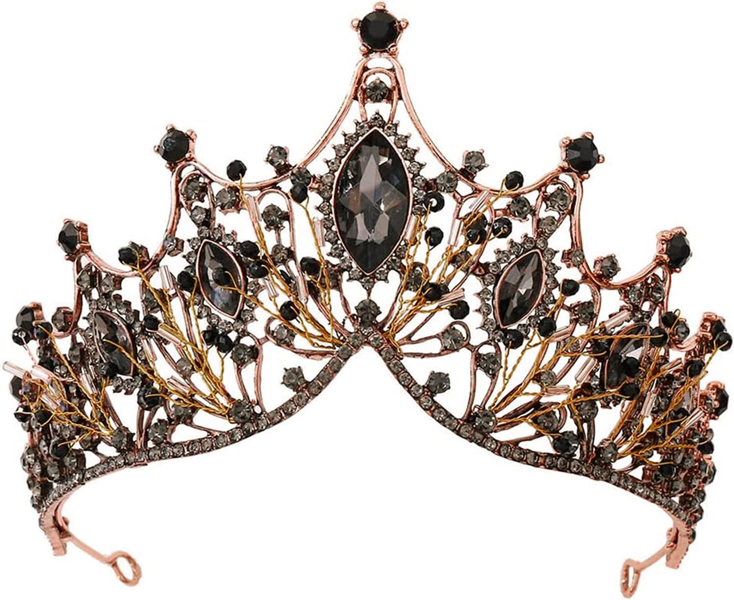 Foto 6 pulgar | Corona Y Tiara De Bronce Para Mujer  Reina Barroca  Cabeza De Cristal - Venta Internacional.