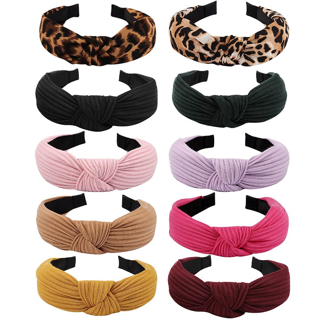 Foto 5 | Diademas Huoguo Anudadas Para Mujer De Color Liso (10 Piezas) - Venta Internacional.