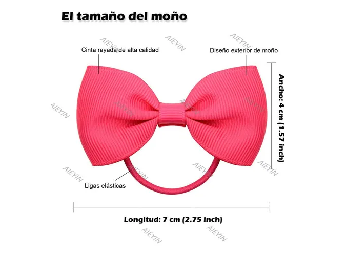 Foto 4 pulgar | Ligas Xtellar Para Cabello Con Moños Para Niñas, 20 Colores