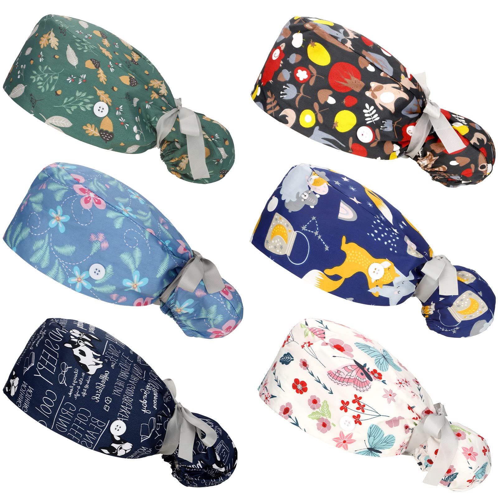 Foto 2 pulgar | Gorros De Lactancia Scrub Caps Honoson Para Mujer Con Botones, 6 Unidades - Venta Internacional.