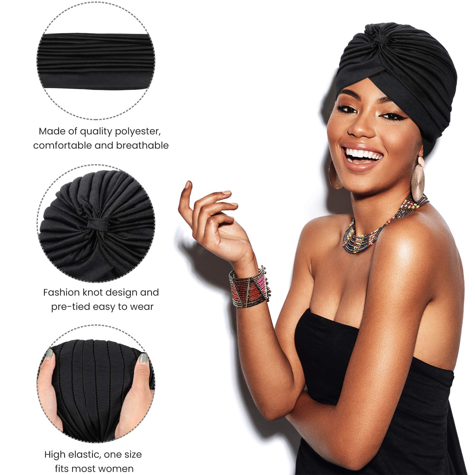Foto 3 pulgar | Turbantes Elásticos Chemo Head Wraps Satinior Para Mujer X16 - Venta Internacional.