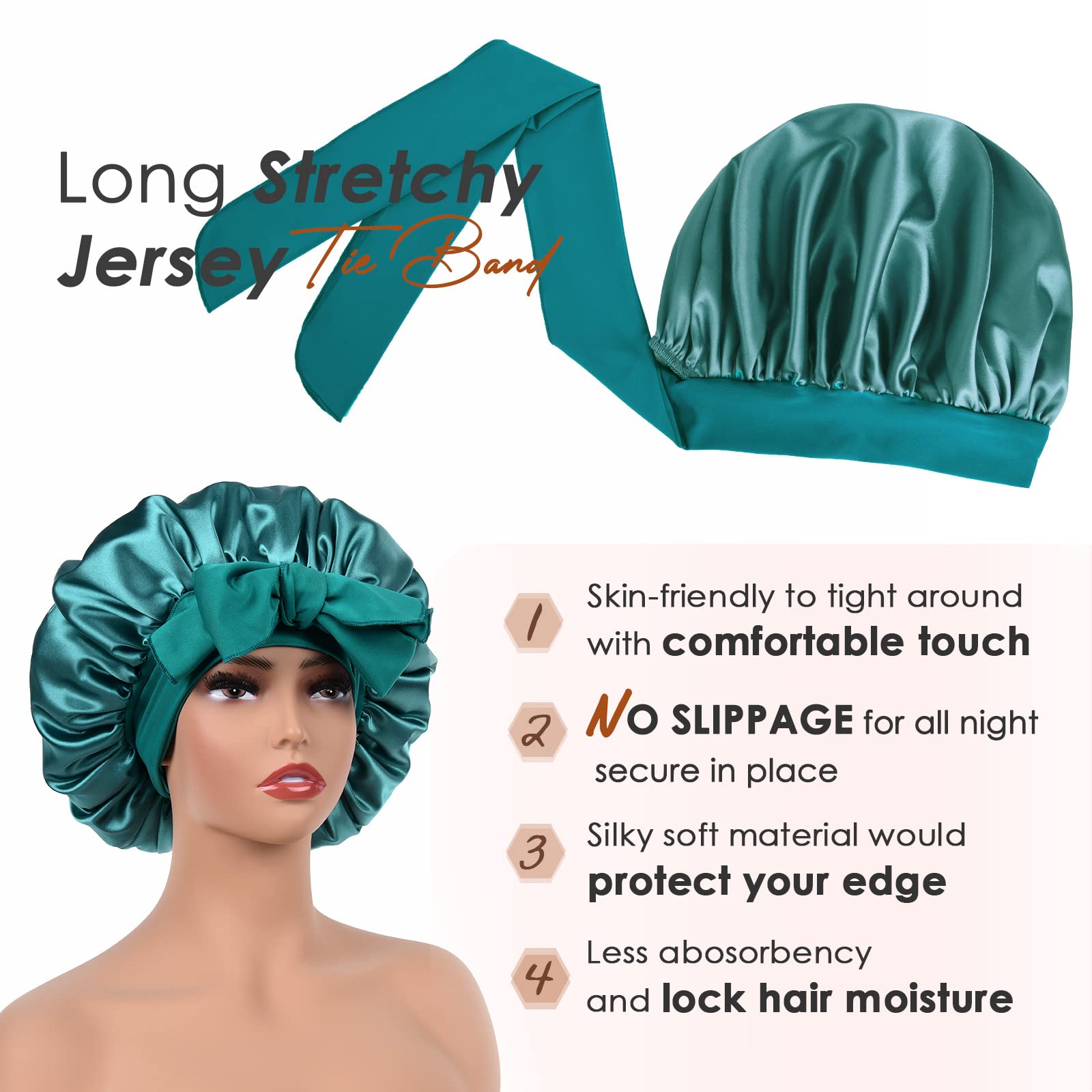 Foto 5 pulgar | Gorro De Satén Yanibest Para Dormir Con Forro De Seda - Venta Internacional.