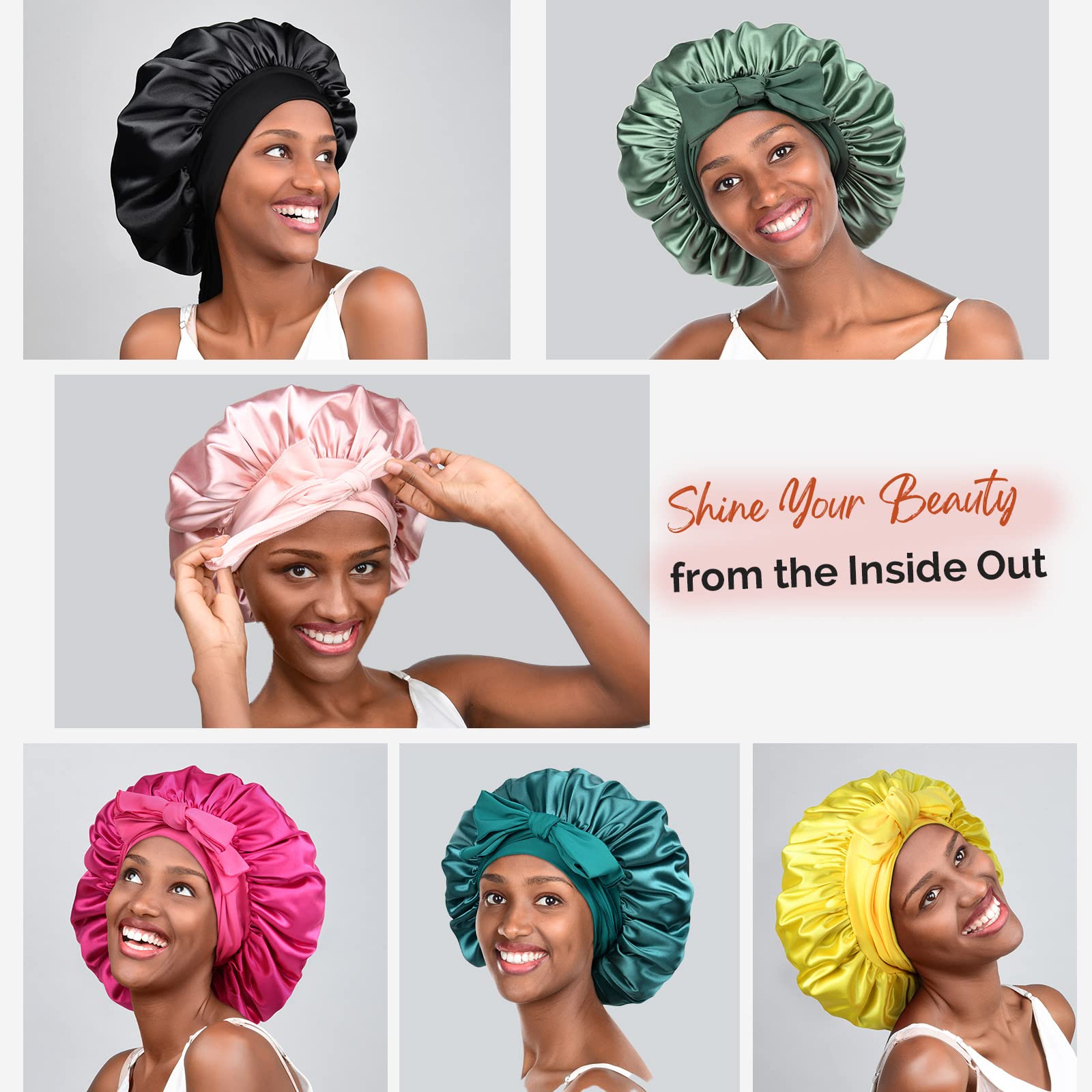 Foto 5 | Gorro De Satén Yanibest Gorro De Seda Para Mujeres Que Duermen - Venta Internacional.