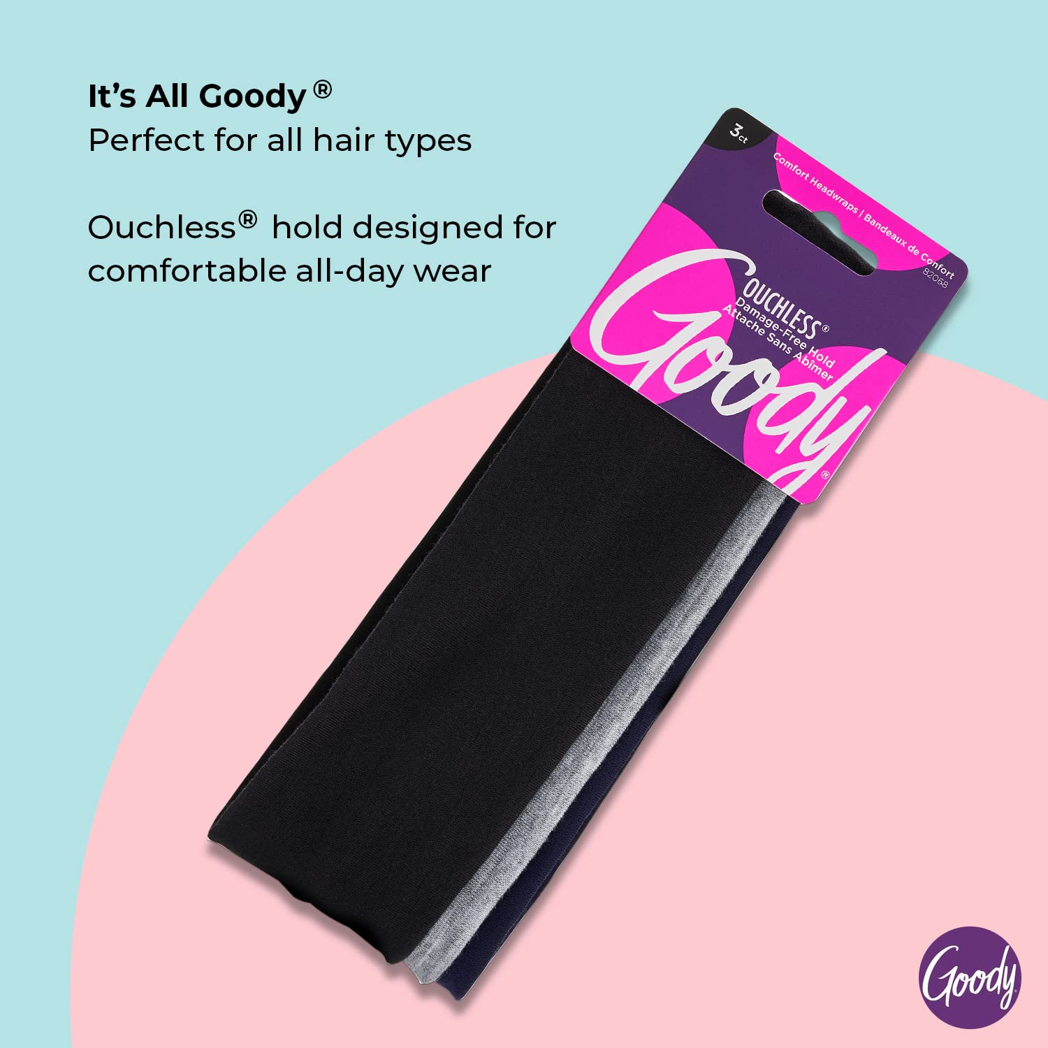 Foto 4 pulgar | Headwraps Goody Ouchless Comfort, Tela Variada De 3 Unidades - Venta Internacional.