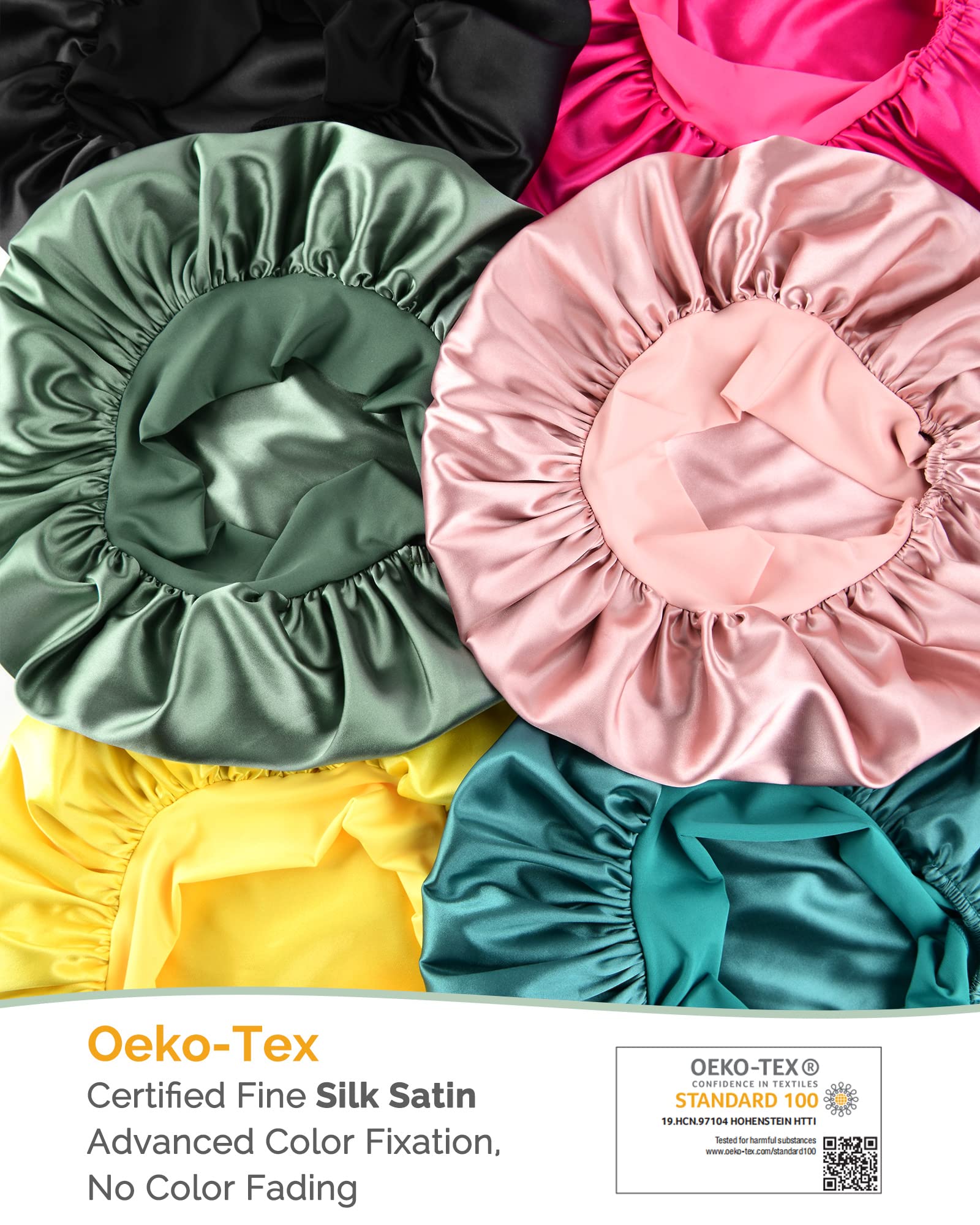 Foto 7 pulgar | Gorro De Satén De Seda Yanibest Para Mujeres Que Duermen, Marrón - Venta Internacional.
