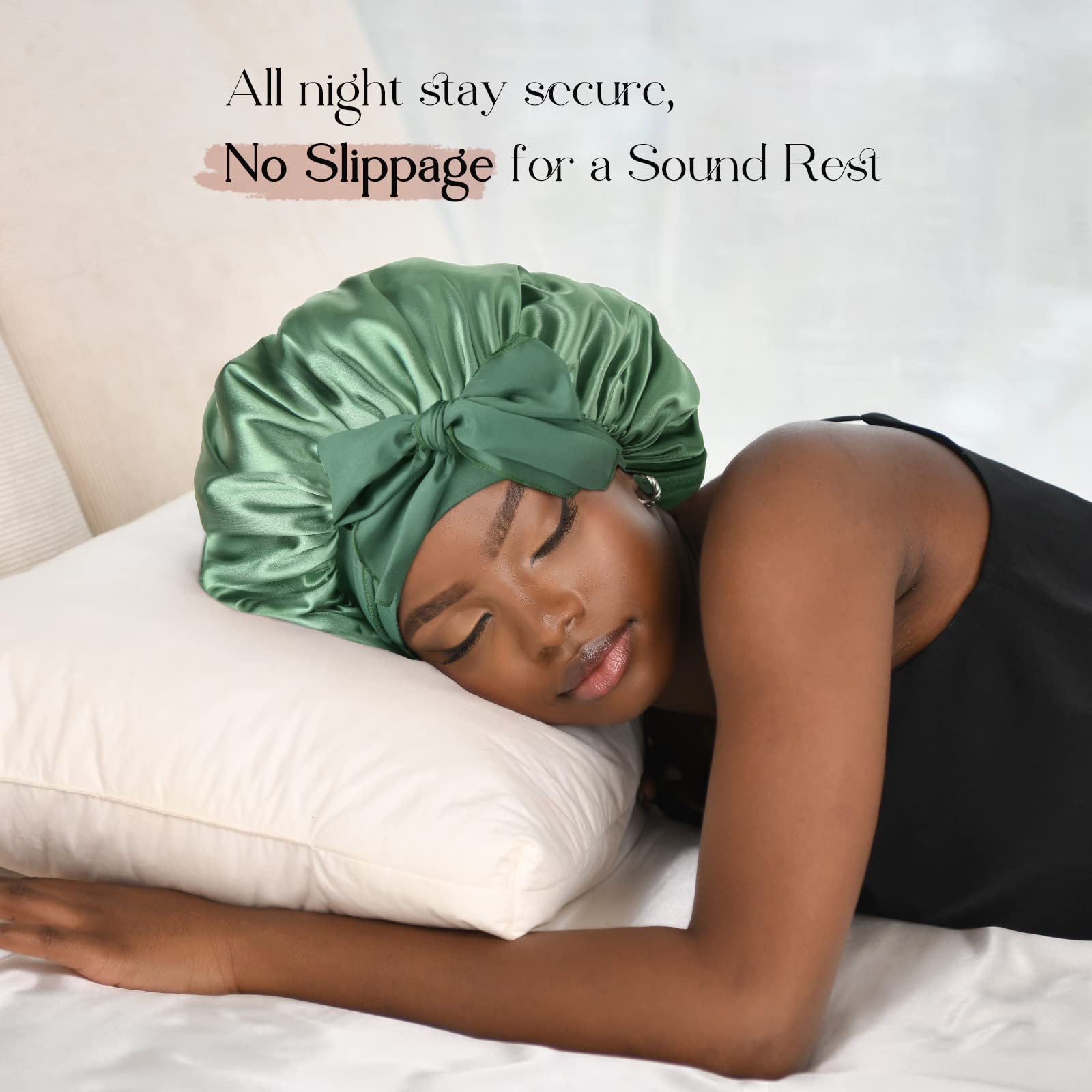 Foto 5 | Gorro De Satén Yanibest Para Dormir Con Forro De Seda Para Mujer - Venta Internacional.
