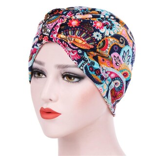 Foto 3 | Gorro Con Turbante Huoguo India Musulmán Floral De Algodón Para Mujer - Venta Internacional.