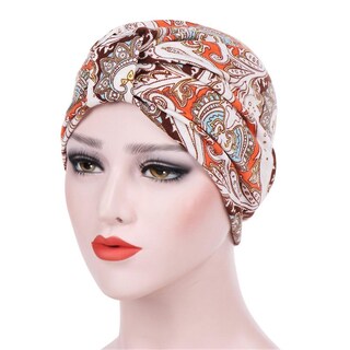 Foto 2 | Gorro Con Turbante Huoguo India Musulmán Floral De Algodón Para Mujer - Venta Internacional.