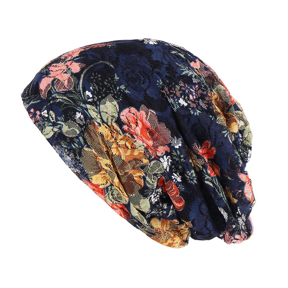Foto 2 pulgar | Gorro Turbante De Encaje Con Flores Para Mujer  Elástico  Caída Del Cabello - Venta Internacional.