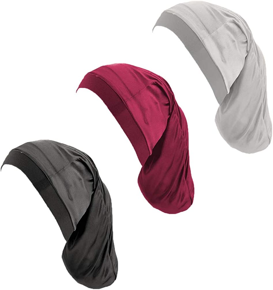 Foto 2 pulgar | Gorra Con Rastas Y Trenzas Huoguo  Spandex Satinado  Unisex  Paquete De 3 - Venta Internacional.