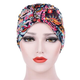 Foto 2 | Gorro Con Turbante Huoguo India Musulmán Floral De Algodón Para Mujer - Venta Internacional.