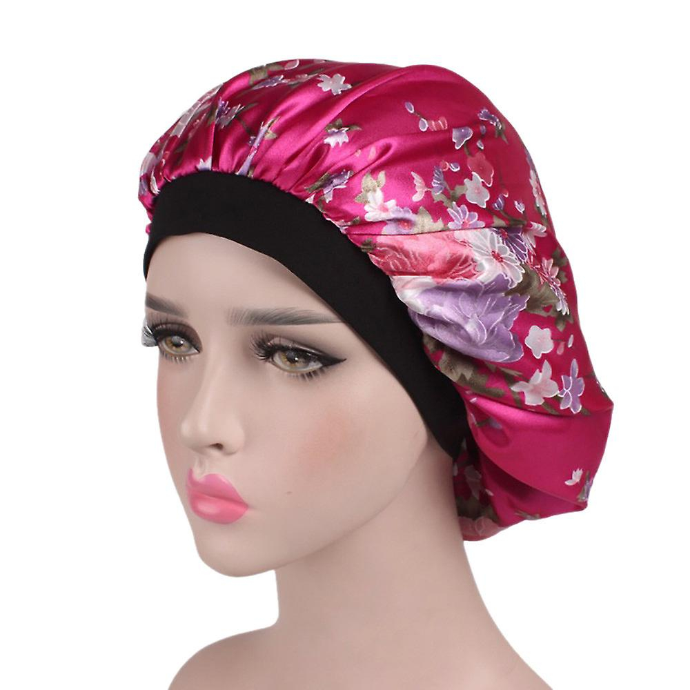 Foto 3 pulgar | Gorro Para Dormir Huoguo  Diadema Satinada Con Estampado Floral Y Ala Ancha Para Mujer - Venta Internacional.