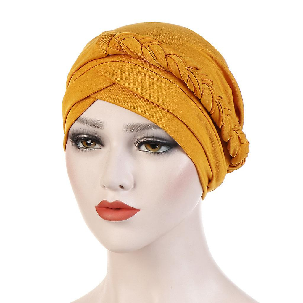Foto 3 pulgar | Gorro Huoguo Para Mujer  Trenzado Liso  Indio  Con Volantes  Con Volantes  Quimio - Venta Internacional.