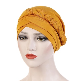 Foto 2 | Gorro Huoguo Para Mujer Trenzado Liso Indio Con Volantes Con Volantes Quimio - Venta Internacional.