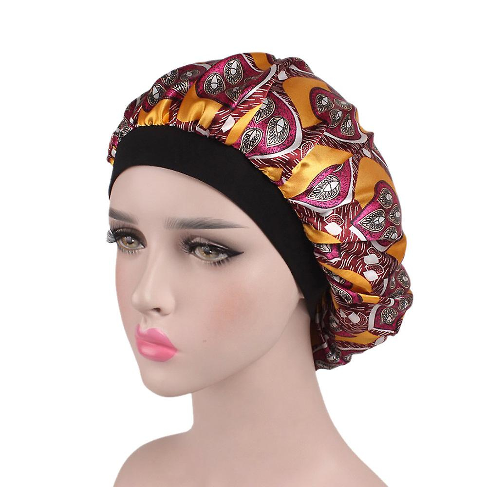 Foto 3 pulgar | Gorro Para Dormir Huoguo  Diadema Satinada Con Estampado Floral Y Ala Ancha Para Mujer - Venta Internacional.