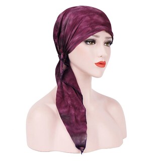 Foto 3 | Turbante Indio Musulmán Elástico De Algodón Teñido Anudado Para Mujer - Venta Internacional.