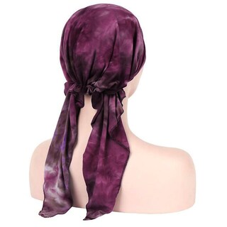 Foto 5 | Turbante Indio Musulmán Elástico De Algodón Teñido Anudado Para Mujer - Venta Internacional.
