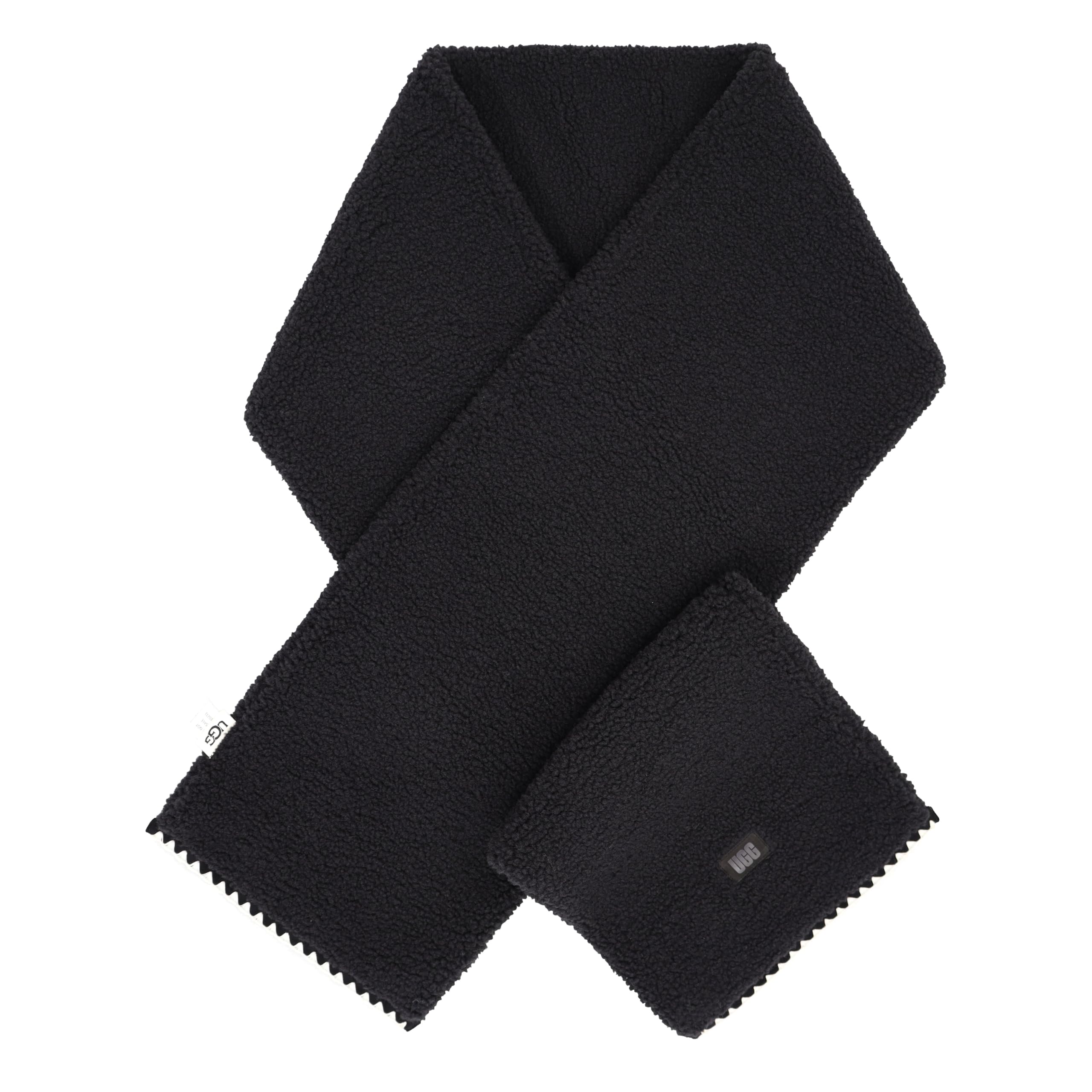 Foto 2 pulgar | Bufanda Ugg Uggfluff De Piel Afelpada Festoneada Con Logotipo Negro - Venta Internacional.