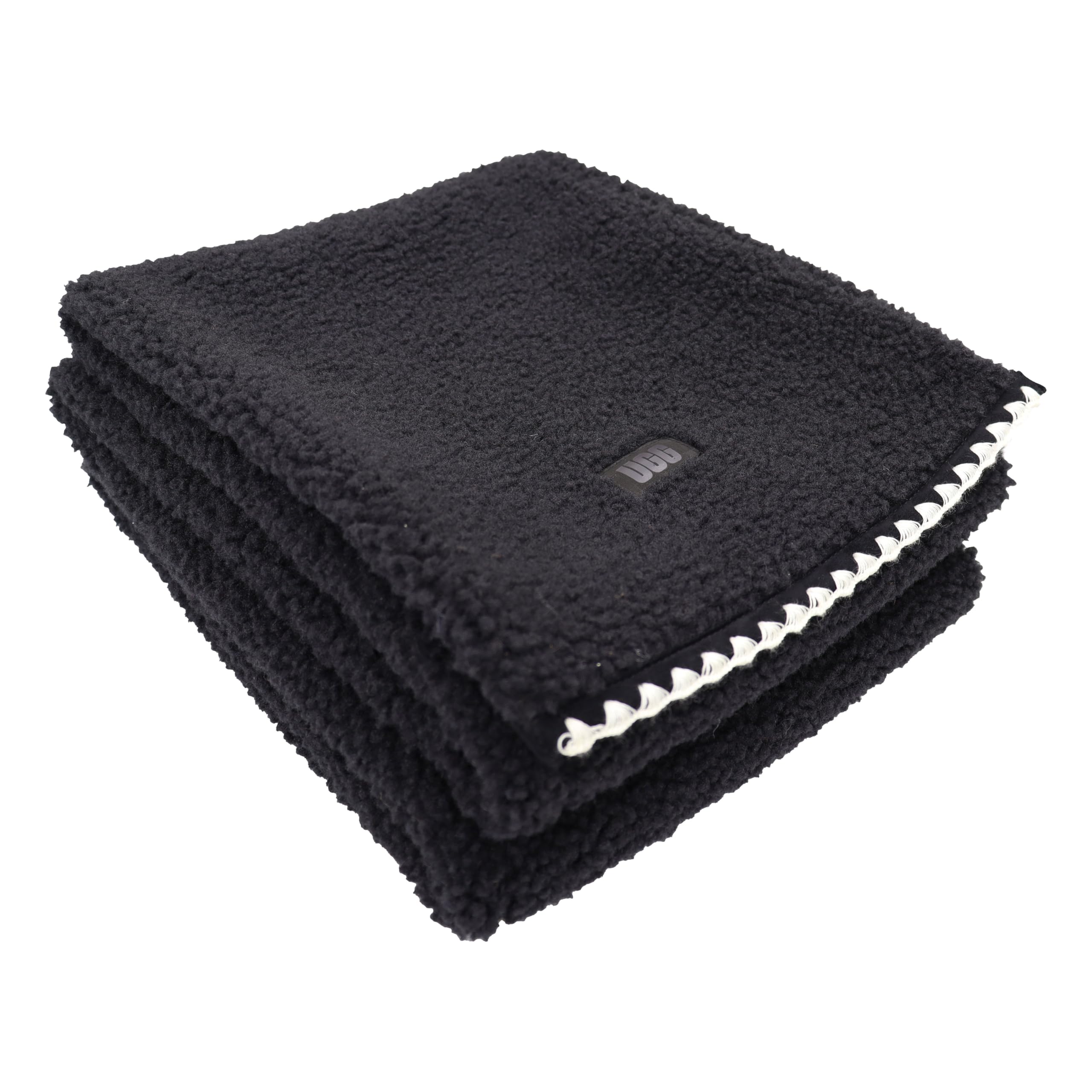 Foto 4 pulgar | Bufanda Ugg Uggfluff De Piel Afelpada Festoneada Con Logotipo Negro - Venta Internacional.