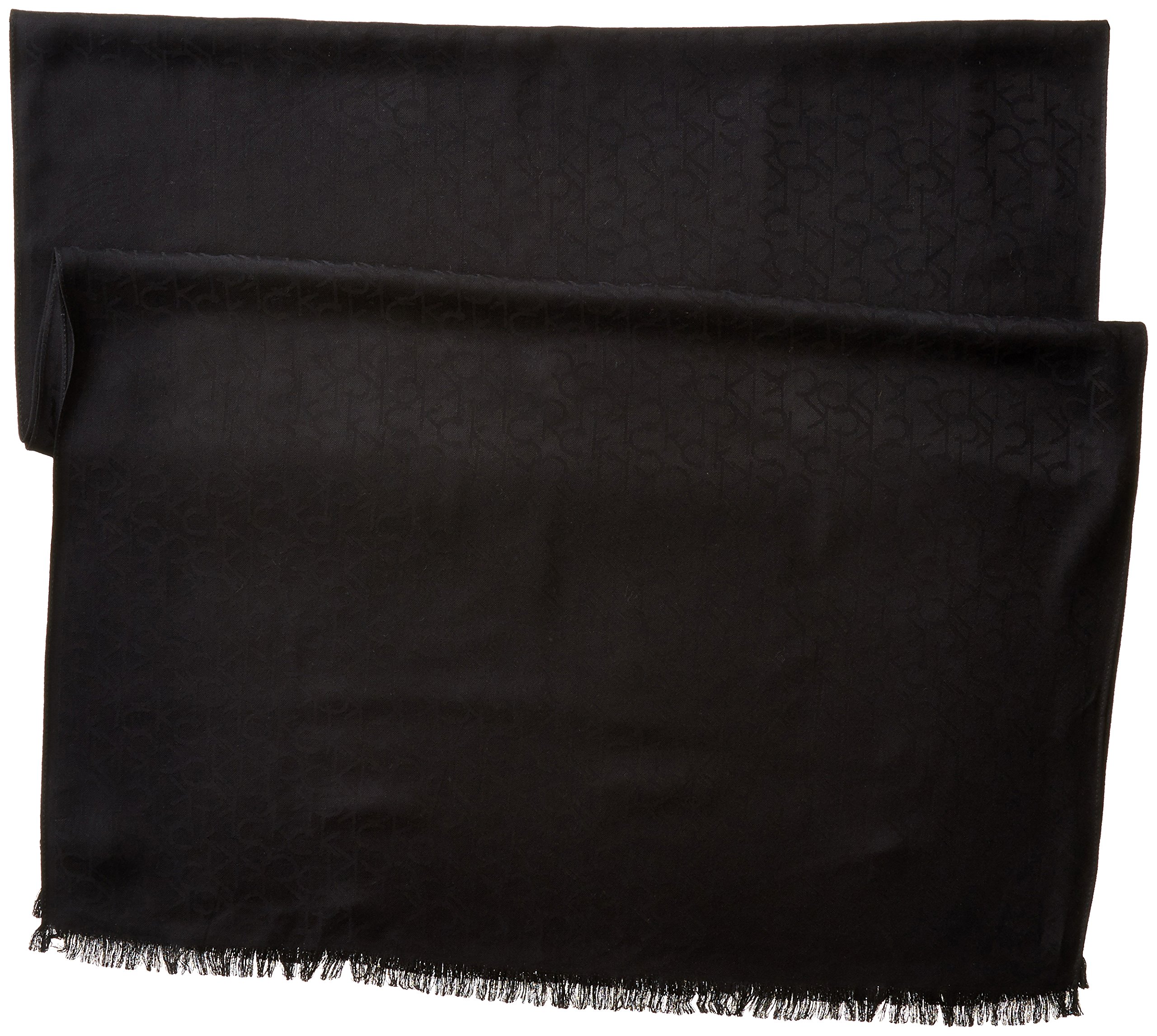 Foto 3 pulgar | Bufanda Calvin Klein Pashmina Para Mujer Negra Con Logotipo Tonal - Venta Internacional.