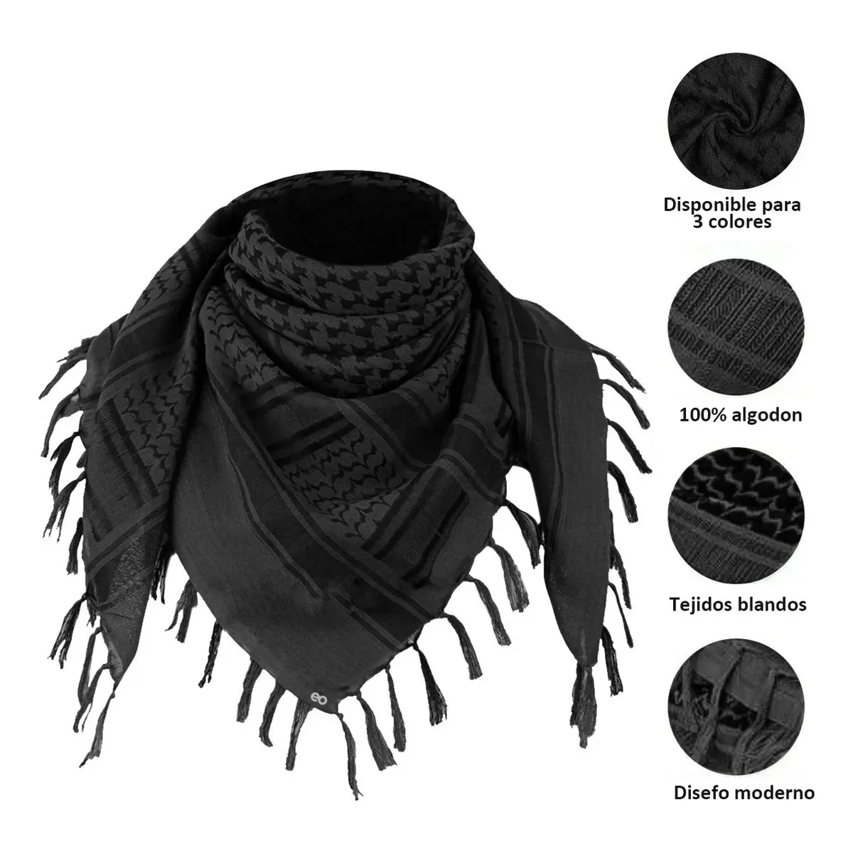 Foto 2 | Set 3 Bufanda Palestina Balaclava Y Mangas Unisex Eo Safe Imports Esi-19686 Negro
