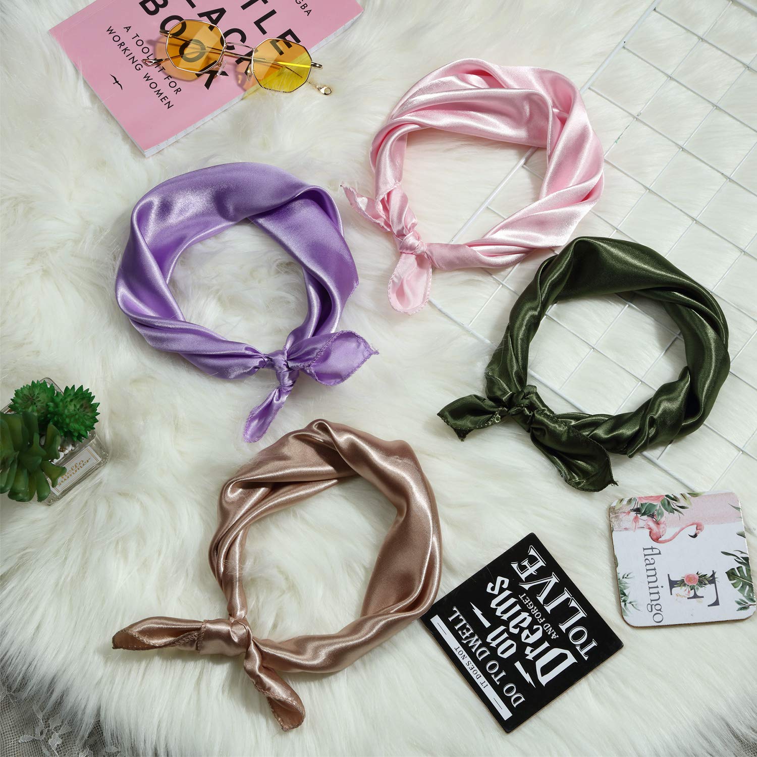 Foto 4 pulgar | Bufanda Satinior Para Mujer  Cuello Cuadrado  15 Piezas  Colores Mezclados - Venta Internacional.