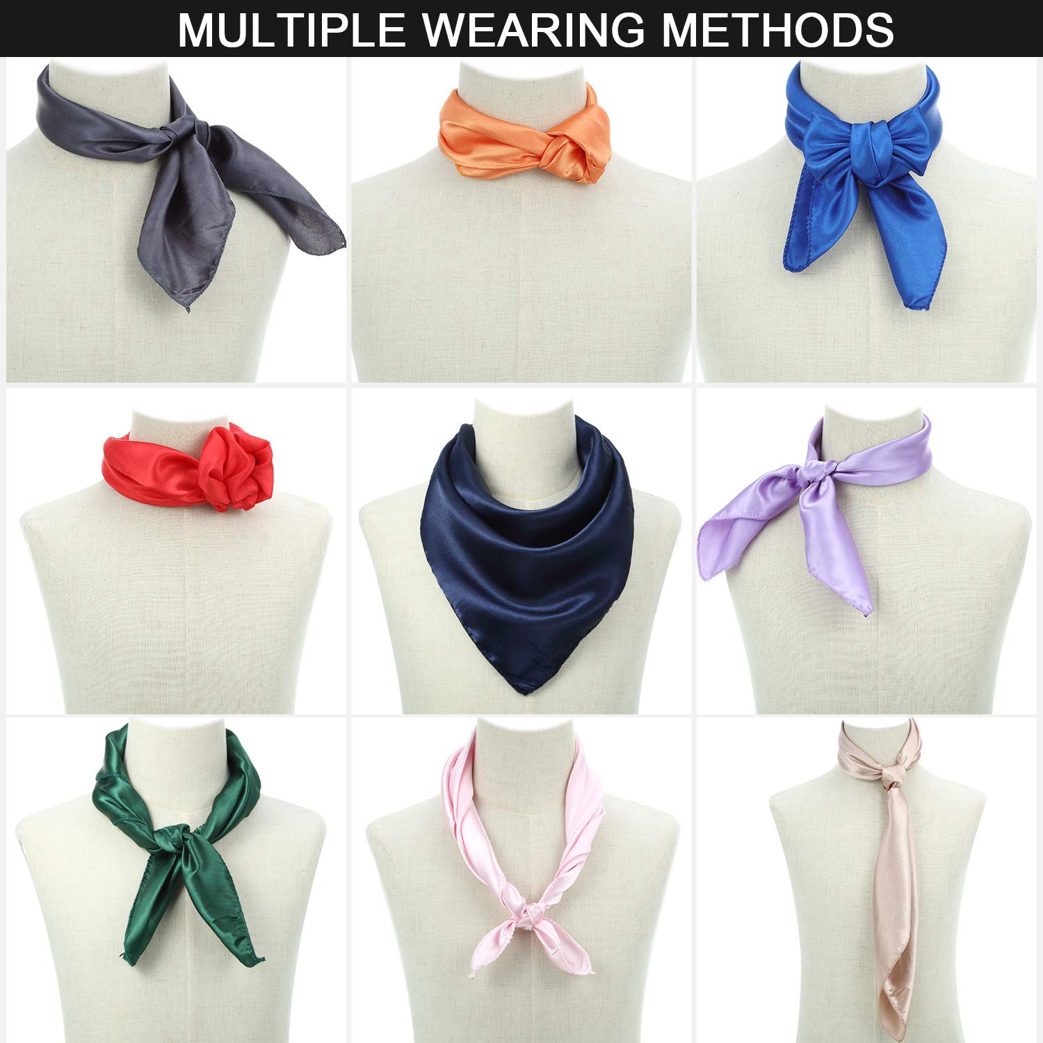 Foto 5 | Bufanda Satinior Para Mujer  Cuello Cuadrado  15 Piezas  Colores Mezclados - Venta Internacional.