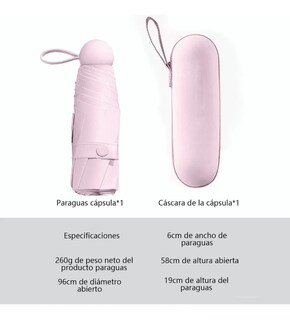 Foto 3 | Paraguas Sombrilla de Bolsillo Anti-ultravioleta Malubero color Rosa
