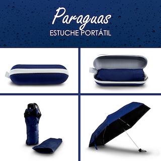 Foto 8 | Paraguas De Bolsillo Con Estuche En Color Azul