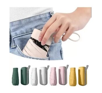 Foto 2 | Mini Paraguas Plegable Con Funda Protección Solar, Rosa