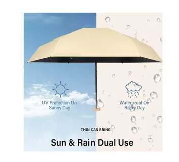 Foto 3 | Mini Paraguas Plegable Con Funda Protección Solar, Rosa