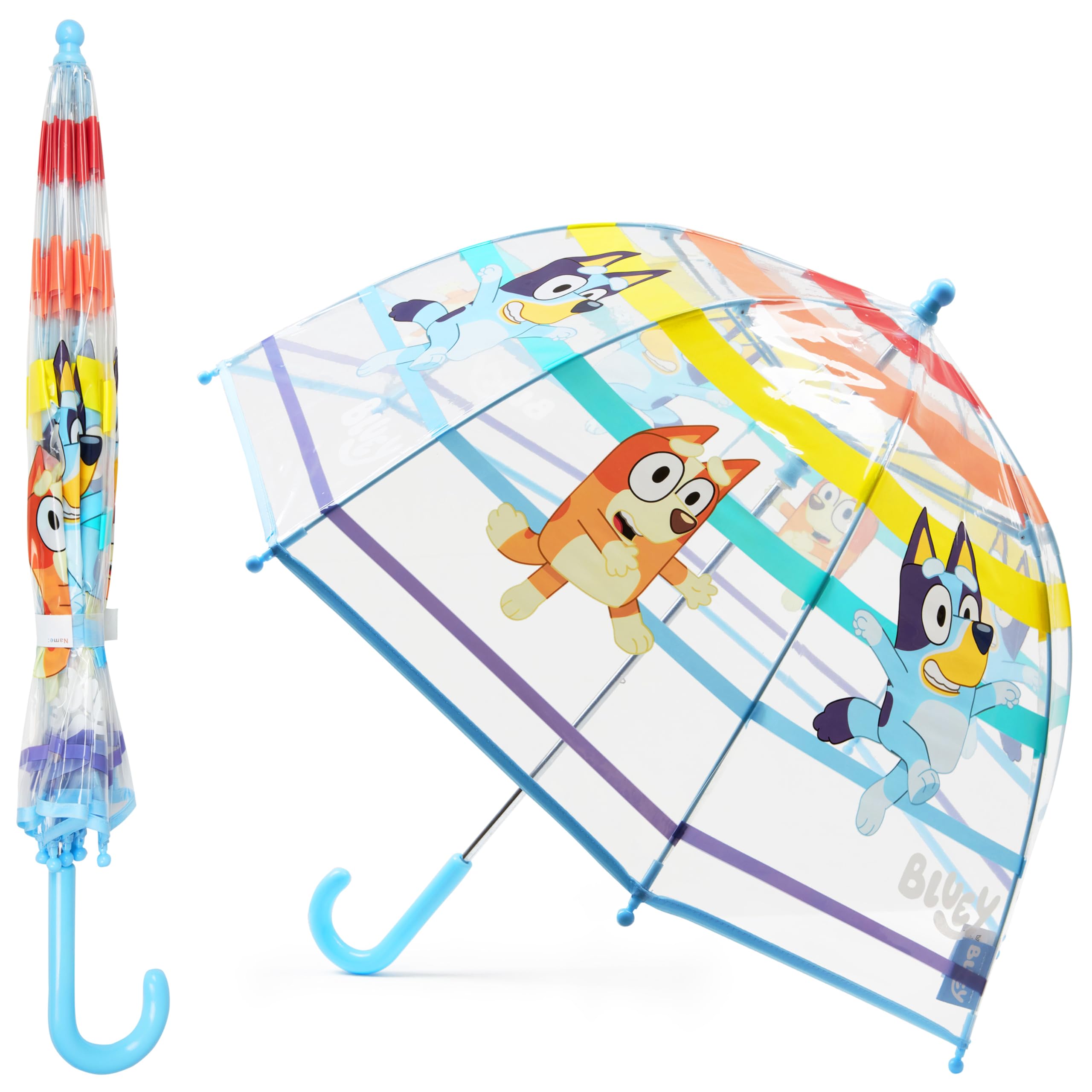 Paraguas Stick Bluey Clear Dome, Ligero, Para Niños - Venta Internacional. $1,049