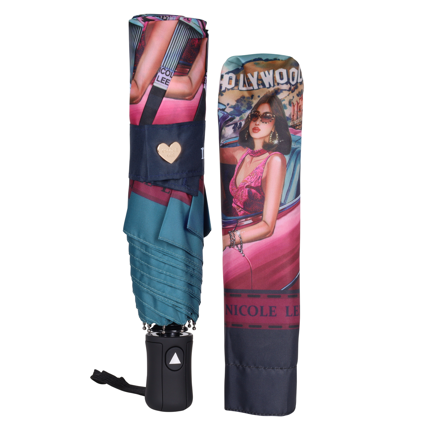 Foto 2 pulgar | Sombrilla De Nylon Nicole Lee Estampado Hollywood Dr