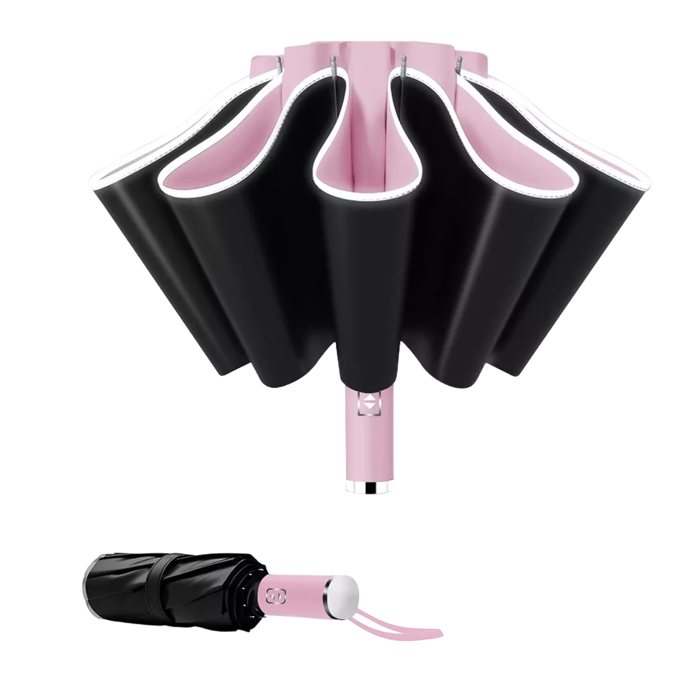 Paraguas Automático Belug Extragrande 105 cm Reforzado 10 Varillas Rosa-Negro