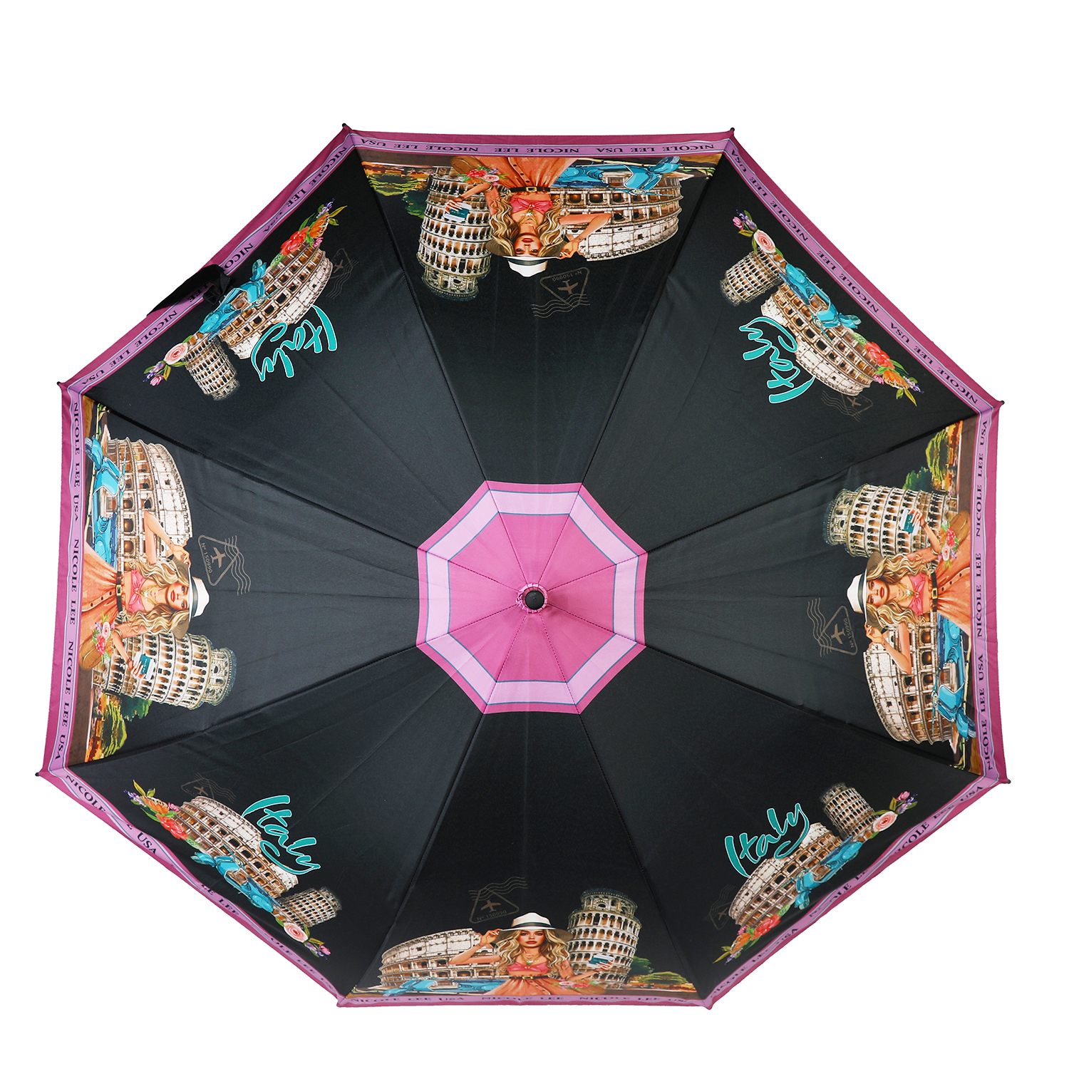 Foto 3 pulgar | Sombrilla Grande Nicole Lee Print Martha Travels